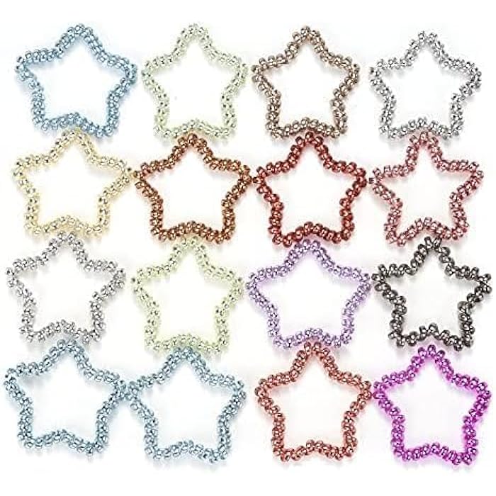 4 Pack Hair Elastics, No Crease Spiral Hair Ties Hair Bands Multi Color Waterproof Phone Cord Hair Scrunchies Hair Coils Accessories for Women Girls (Random Shape) - Image 1